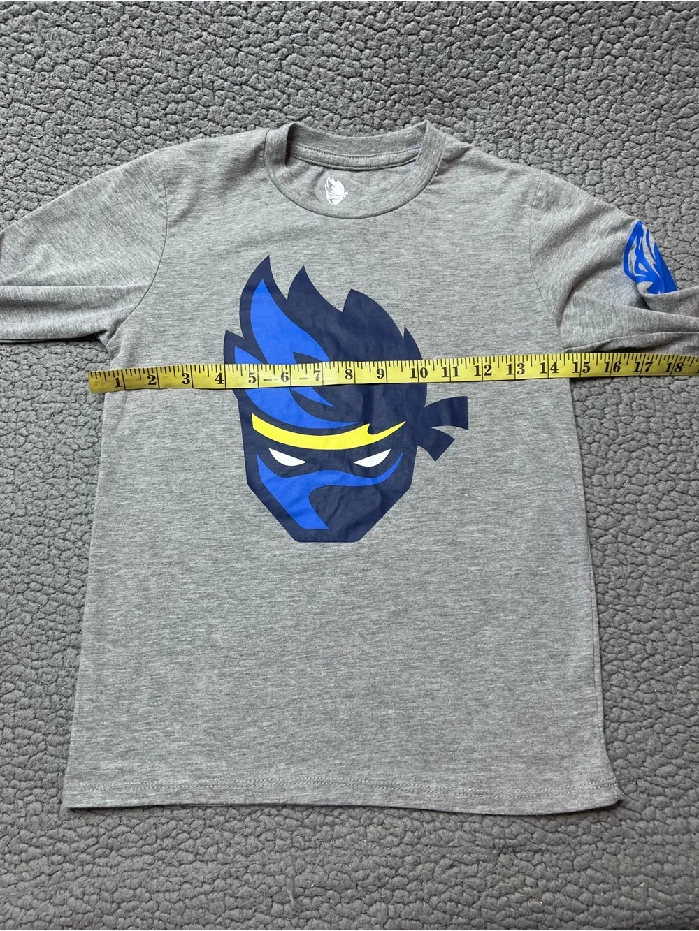 Ninja Holdings Kind Sleeve Shirt Little Boys Size Small Gray And Blue Graphic